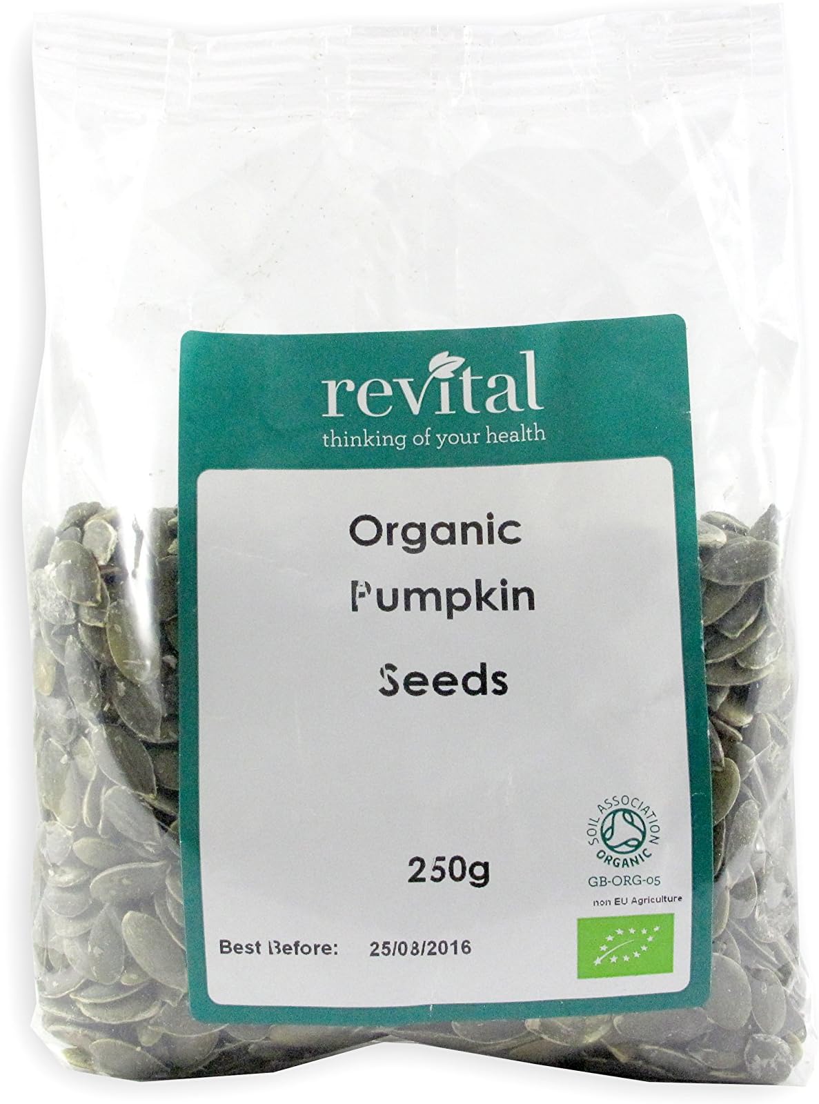 Revital Whole Foods Organic Pumpkin Seeds, 250gr