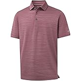 Rouen Polo Shirts for Men Dry Fit Performance Moisture Wicking Casual Jacquard Heather Collared Mens Golf Shirts Short Sleeve