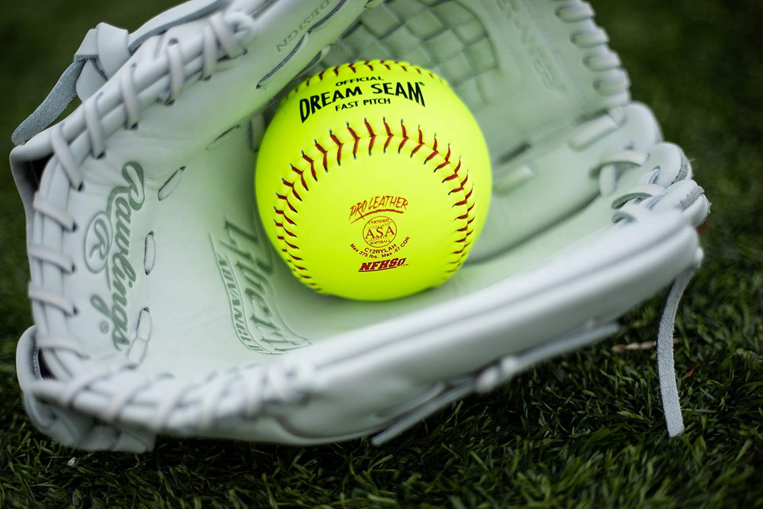 Rawlings Sporting Goods C12RYLAH Official ASA Dream Seam Fast Pitch Softballs (One Dozen), Yellow, Size 12 : Sports & Outdoors