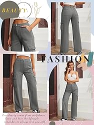 QYANGG High Waist Cargo Pants Women Stretch Baggy