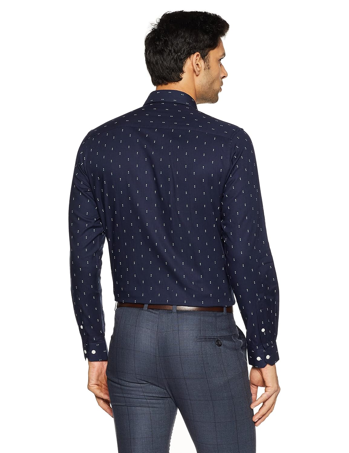 peter england men's printed slim fit cotton formal shirt