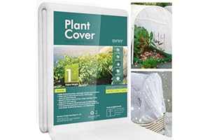RIFNY Plant Covers Freeze Protection, 1 oz/yd² 10Ft x 33Ft Frost Cloth Plant Freeze Protection for Winter Frost Snowstorm, Frost Blankets for Outdoor Plants Protect from Birds, Pests