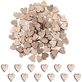 100Pcs Small Wooden Hearts for Crafts 1/2 Inch, Unfinished Wood Crafts Small Heart Cutout Slices Heart Shaped Wood Sign Wood Cutout Slices for Valentine&lsquo;s Day Wedding Birthday Party Decoration