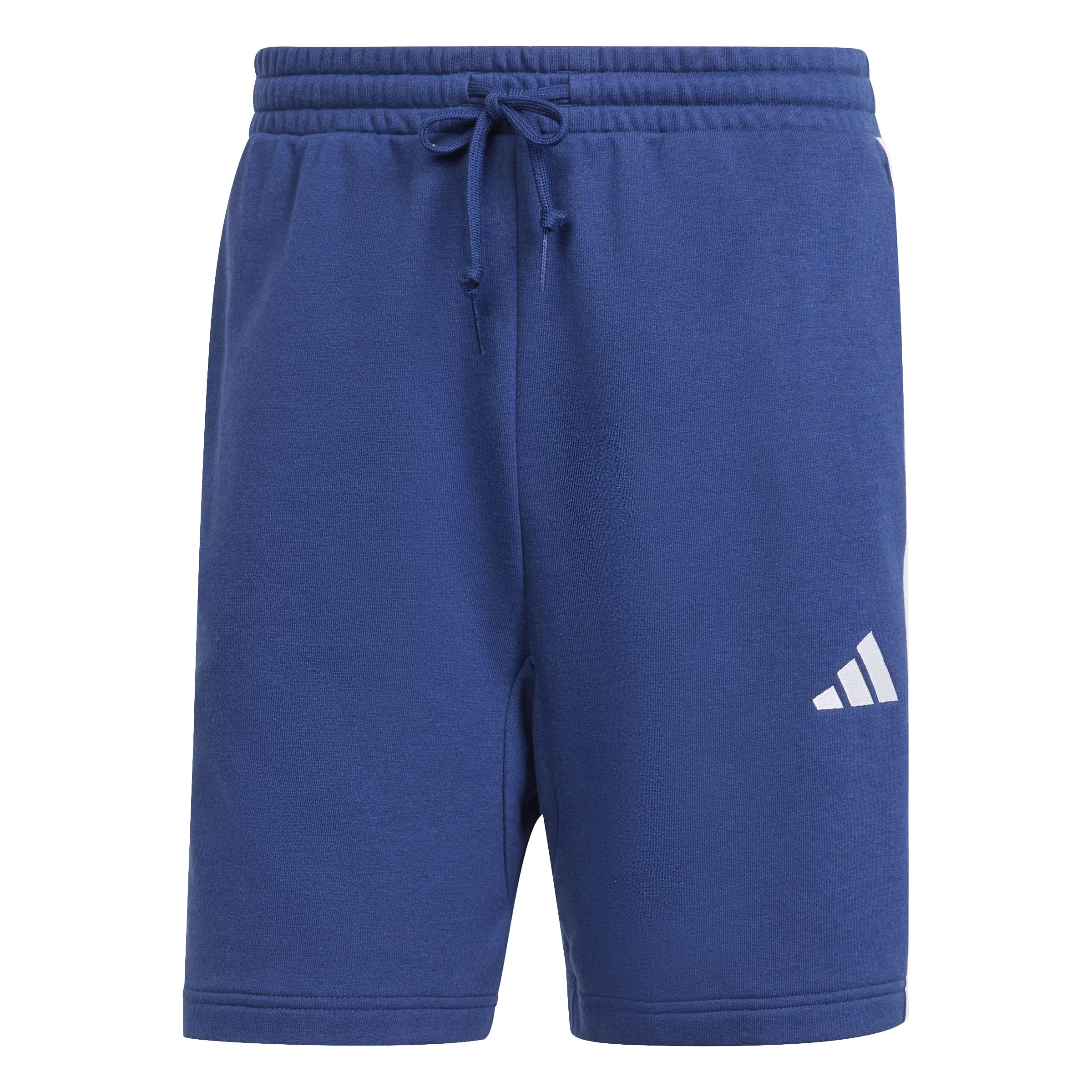 adidas Herren Essential Three Stripes French Terry Short Shorts, Dark Blue/White, S