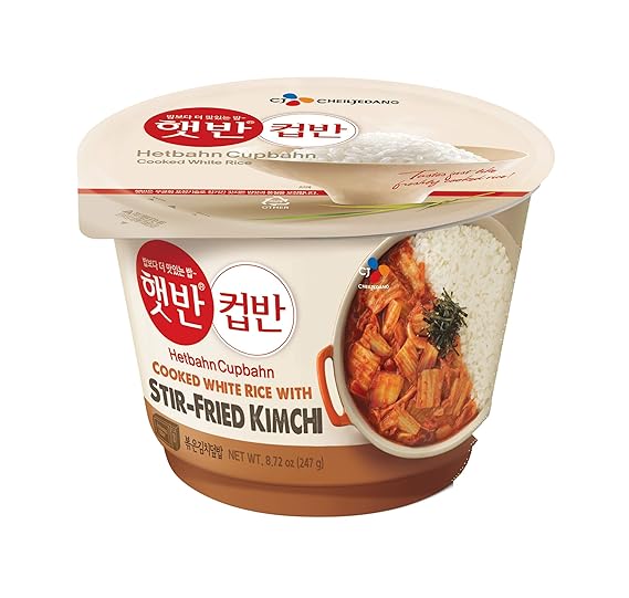 Kims CJ Cupbahn Cooked White Rice with stir-Fried Kimchi