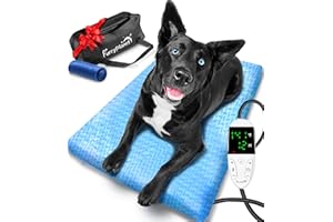 FurryPlanet Upgrade Dog Cat Heating Pad with 2 Covers&840D Storage Bag,Adjustable Temperature Electric Pet Heating Pad with Timer,Waterproof Heated Bed Mat with Chew-Proof Cord,M