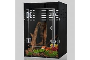 maiyuolg 10 Gallon Reptile Tank - 12x12x18 Crested Gecko Tank Enclosure - Acrylic Habitat with Ventilation for Lizard, Spiders & Snakes