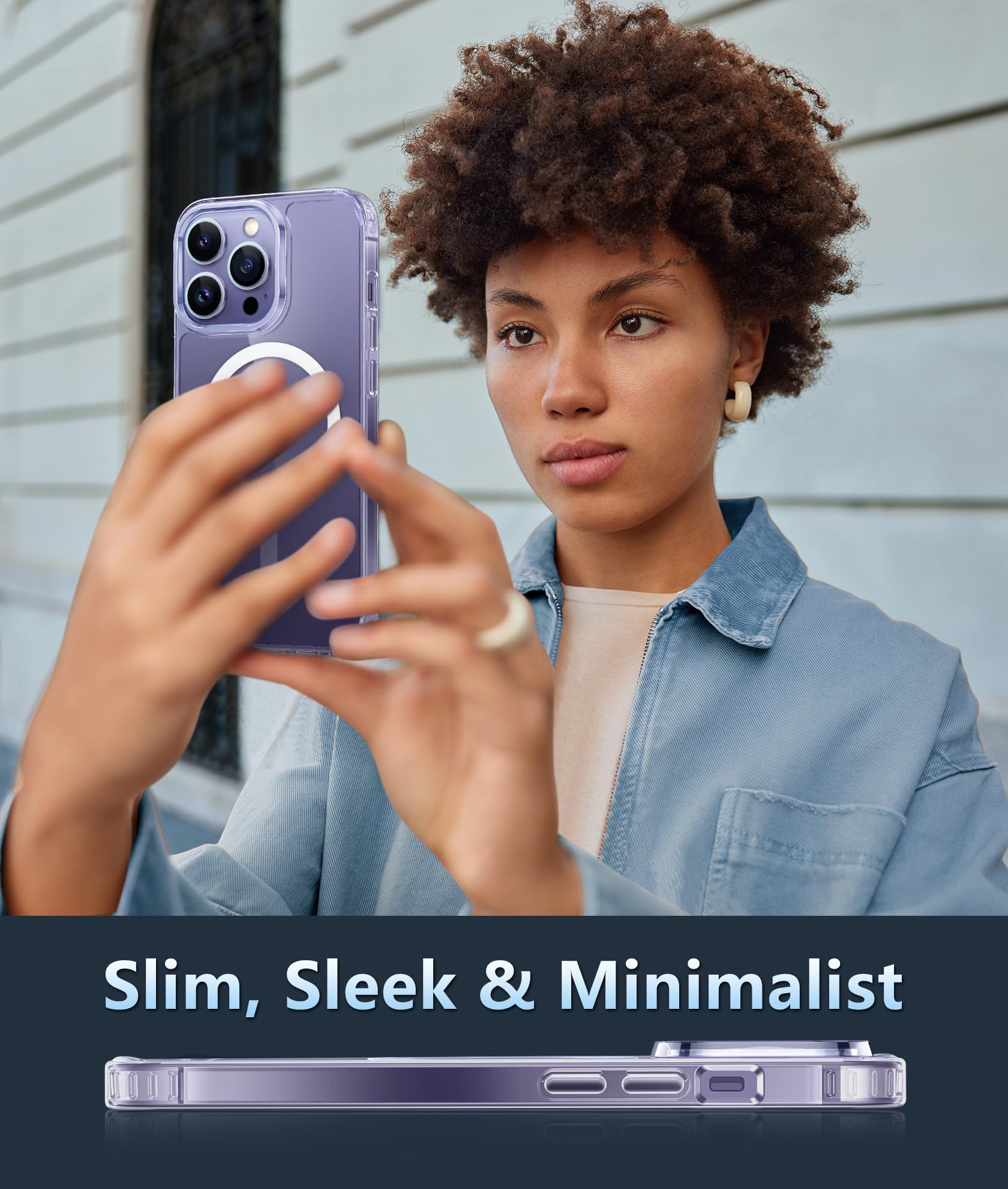 FNTCASE for iPhone 14 Pro Case: for iPhone 13 Pro Case Clear Magnetic Drop Protective Slim Cases | Shatterproof Rugged Hard Crystal TPU Cover & Transparent Shockproof Thin Phonecase (A-Clear)