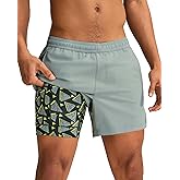 maamgic Mens 5" Gym Running Shorts for Men 2 in 1 Quick Dry Workout Athletic Shorts