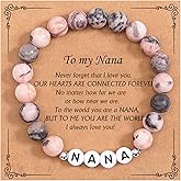Lamyba Gigi/Mimi/Nana/Mama Gifts, Unique Bracelet for Grandma/Mother, Christmas Gifts for Women, Natural Stone Chakra Bracelet