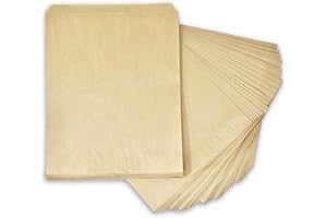 Flexicore Packaging Flat Brown Kraft Paper Bags Size: 10 Inch Wide X 13 Inch High | Count: 100 Bags | Color: Brown