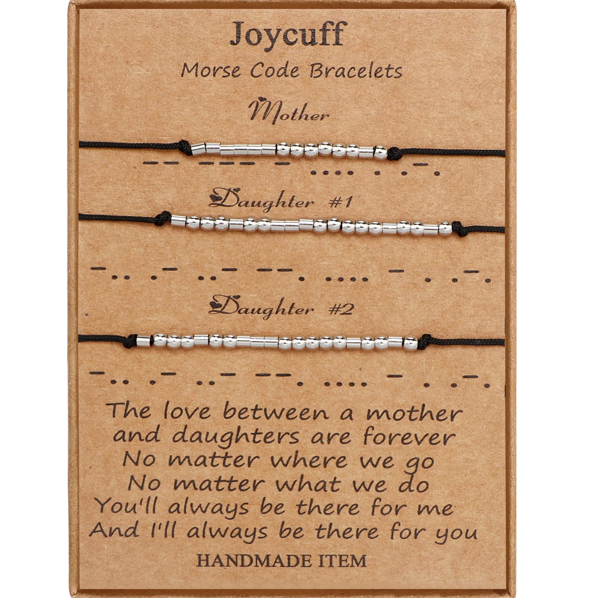 JoycuFF Mother and Daughters Morse Code Bracelet