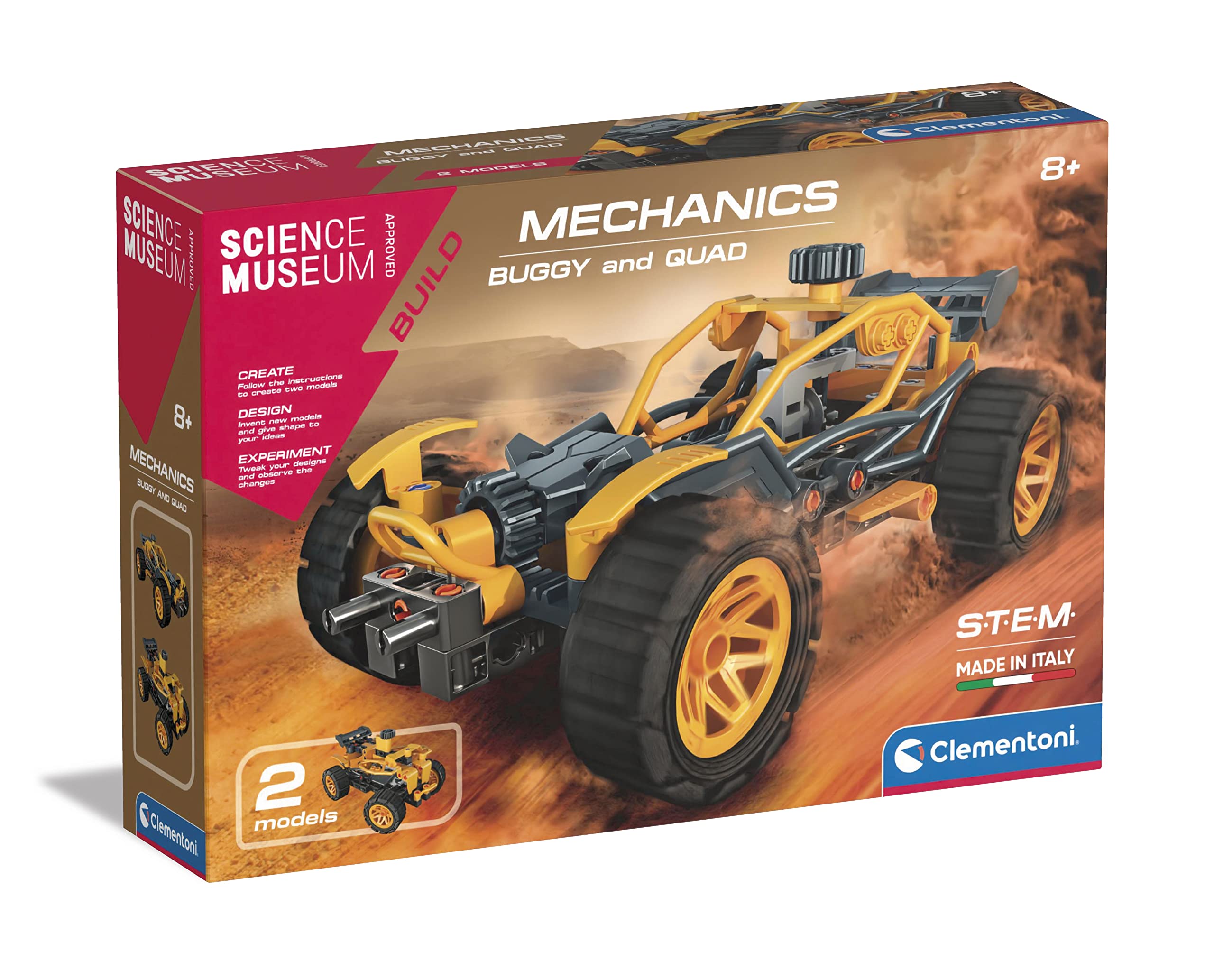Clementoni- Science Museum Mechanics: Buggy & Quad Building Set - Educational STEM Toys for Kids (8+ years)