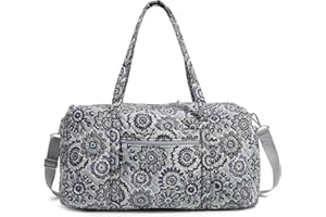 Vera Bradley Women's Cotton Large Travel Duffel Bag, Tranquil Medallion - Recycled Cotton, One Size