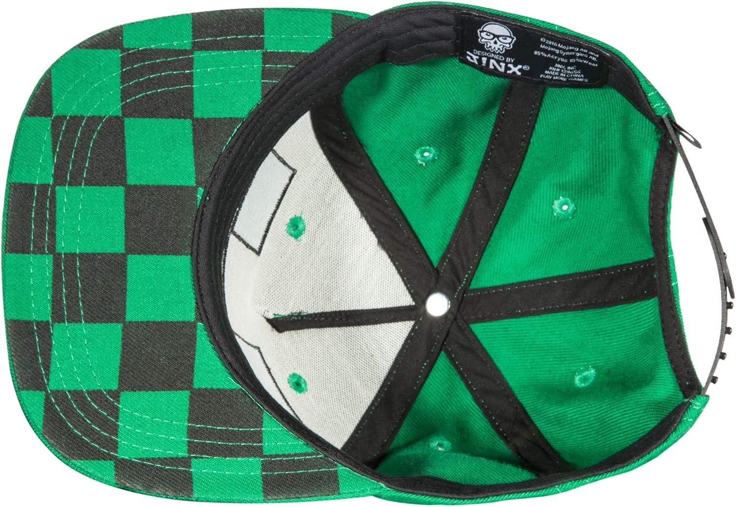 JINX Minecraft Creeper Mob Snapback Baseball Hat, Green, One Size at  Men’s Clothing store