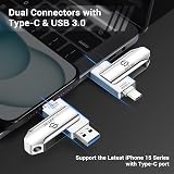 JSL JDTDC 128GB USB C iPhone Flash Drive Photo Backup Stick iPad Android view 5