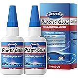Super Glue for Plastic Repair, 30g x 2 Plastic Glue