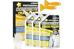 LUVBOATE Concrete Crack Filler, 4.5LB High Elasticity Self Leveling Cement Crack Filler, Slab Concrete Waterproof Repair Sealant for Driveway, Walkway, Patio, Joint, Indoor and Outdoor - Grey (74oz)
