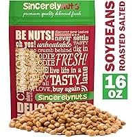 Sincerely Nuts Roasted Soybeans Lightly Salted (1 LB) - Healthy Fat - Vegan & Kosher - Easy Snack -Gluten-Free