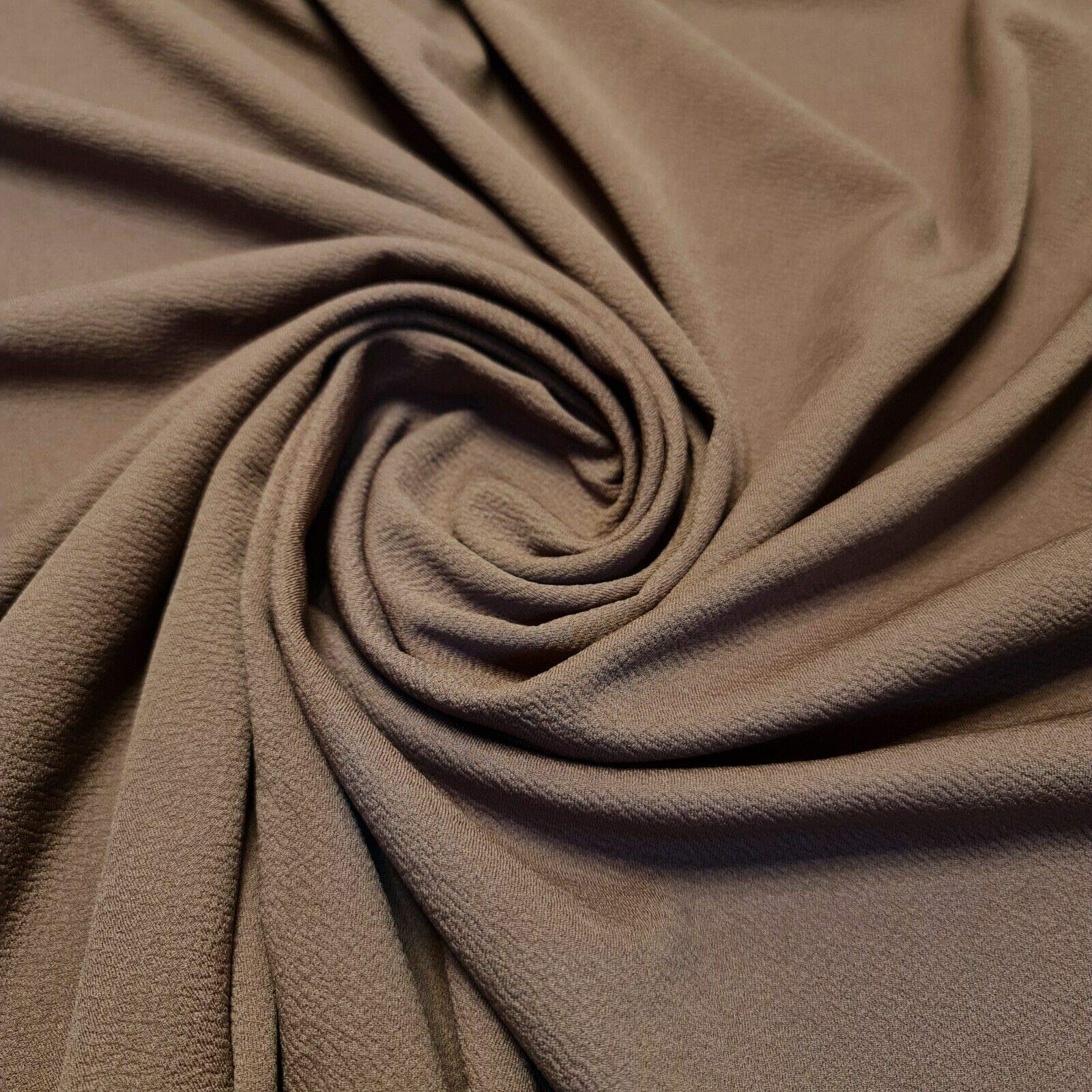 Plain Scuba/Crepe Jersey Stretch Spandex Dress Fabric Material 58" Wide (Taupe) — image 1