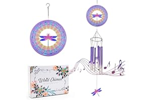 DKJOCKY Wind Chimes with Dragonfly Wind Spinner, Gifts for Men, Women, Retirement, Teacher, Parents - Outdoor Hanging Decor Clearance for Garden, Patio, Backyard Or Porch