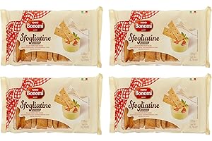 Forno Bonomi: " Sfogliatine Zuccherate " Sugar Topped Puff Pastry 135 gr - pack of 4 - total 19 oz [ Italian Import ]