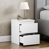 Vida Designs Denver 2 Drawer Bedside Chest White 52H 29.5W 29.5D view 4