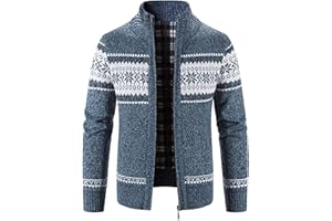 GENERIC DuDubaby Plus Size Sweater for Mens Autumn and Winter Fashion Loose Cardigan Warm Lapel Hooded Jacket Sweater