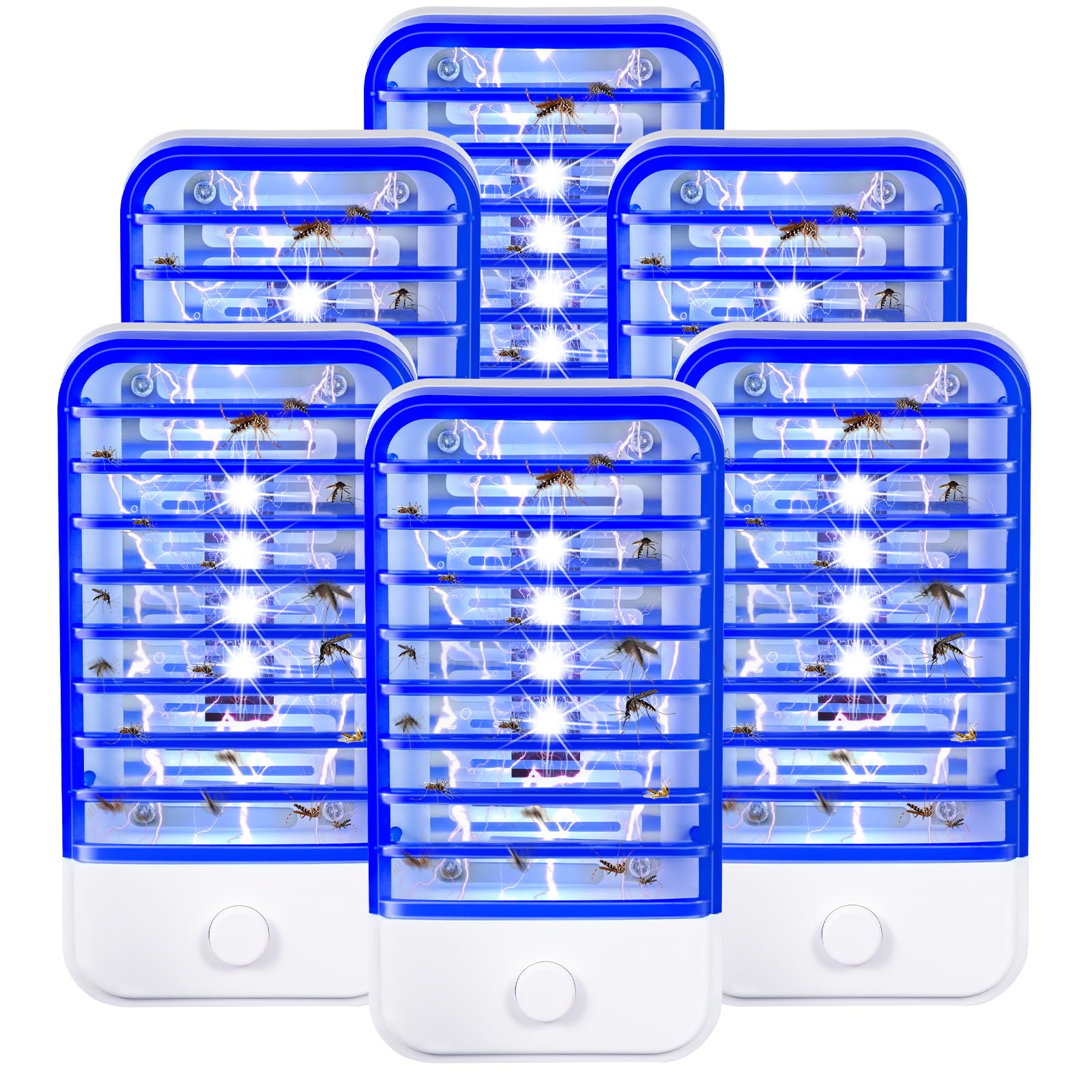 Photo 1 of 2026 Upgraded Bug Zapper Indoor Mosquito Zapper Mosquito Killer with Bug Lights Electronic Fly Trap Insect Killer for Living Room, Bedroom, Baby Room, Kitchen, Office,6 Pack