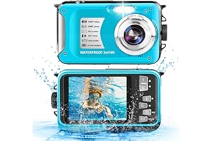 Yifecial Waterproof Camera 10FT Underwater Camera 30MP 1080P FHD Video Resolution 16X Zoom Waterproof Digital Camera for Snorkeling,Vacation(Blue)