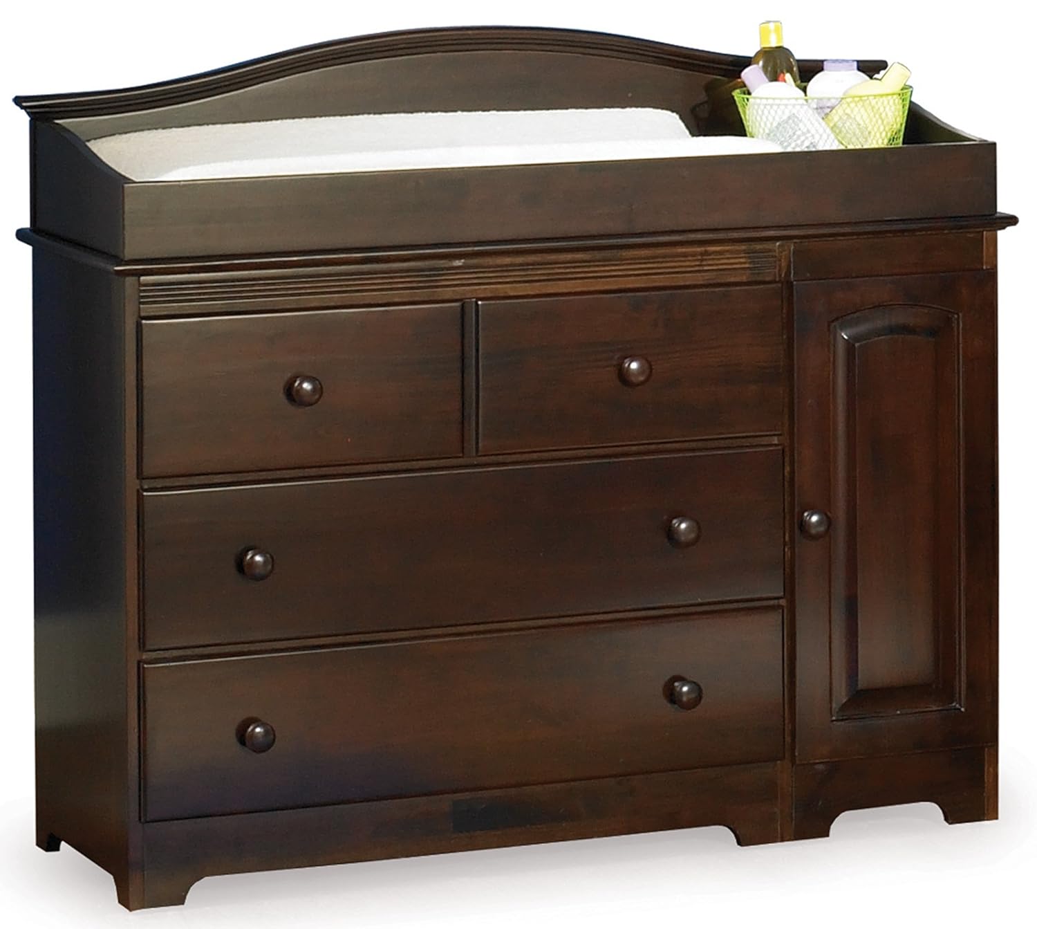 walnut changing table dresser