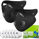 BASE CAMP Reusable M Pro Dust Mask, Long Strap Respirator Mask with 6 Filter-Face Mask for Dust Pollen, welding, Construction, Sanding, Yard Lawn, Paint, Woodworking
