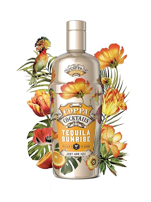 Coppa Cocktails Ready to Drink Tequila Sunrise, Easy Premium Pre - Mixed, Just Add Ice, 10% ABV, 70cl