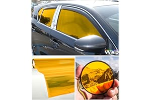 VViViD Colorful Transparent Vinyl Car Window Tinting 30" x 60" 2 Roll Pack (Yellow) Also for Home and Office Windows