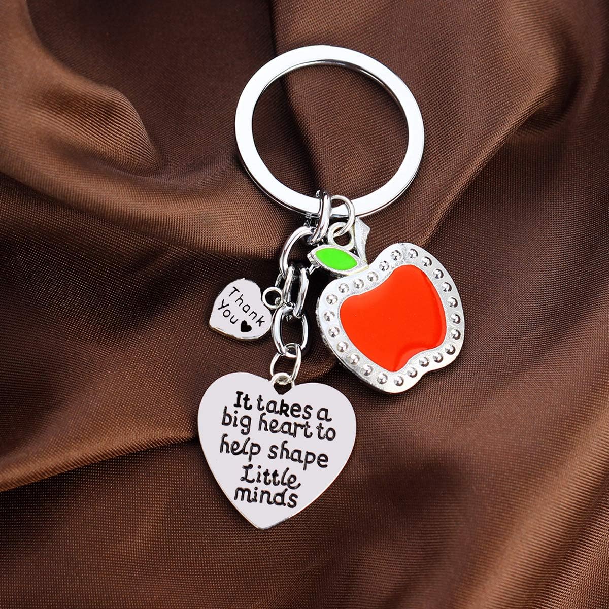 MADHAHEFU Teacher Appreciation Gifts It Takes A Big Heart To Help Shape Little Minds Keychain Thank You Gfits For Teacher (It Takes A Big Heart To Help Shape Little Minds) - Image 4