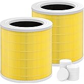XBWW 2 Packs A2001 Replacement Pet Filter Compatible with A2001 Air Purifi-er, 3-in-1 High Efficiency Filtration, Part # AF-2001, Yellow