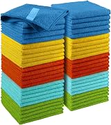 AIDEA Microfibre Cleaning Cloths 50 Pack Premium All-Purpose Car Towels 30x30 cm