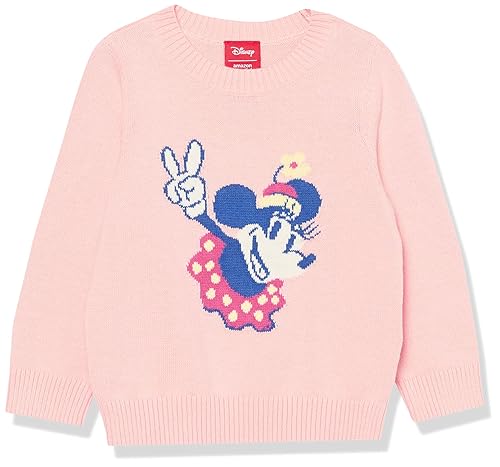 Amazon Essentials Disney | Marvel | Star Wars | Princess Girls' Crewneck Sweaters, Minnie Peace - Girls, X-Large