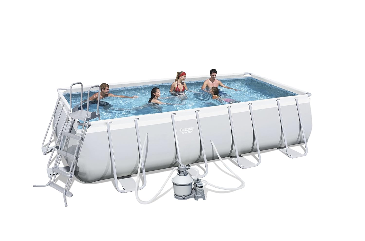Bestway Power Steel Piscina Piscina con anillo hinchable Rectangular pool L cm