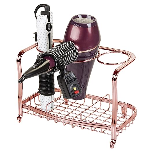 mDesign Hair Straightener Holder Metal Stand for Holding Hair Brushes