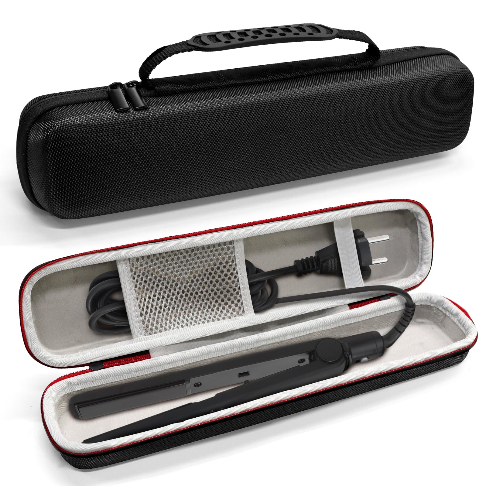 AOUTACC Hair Straightener Case,EVA Shockproof Hard Carry Case for Classic Styler,Hair Straightener Travel Bag (Accessories Not Include,Black)