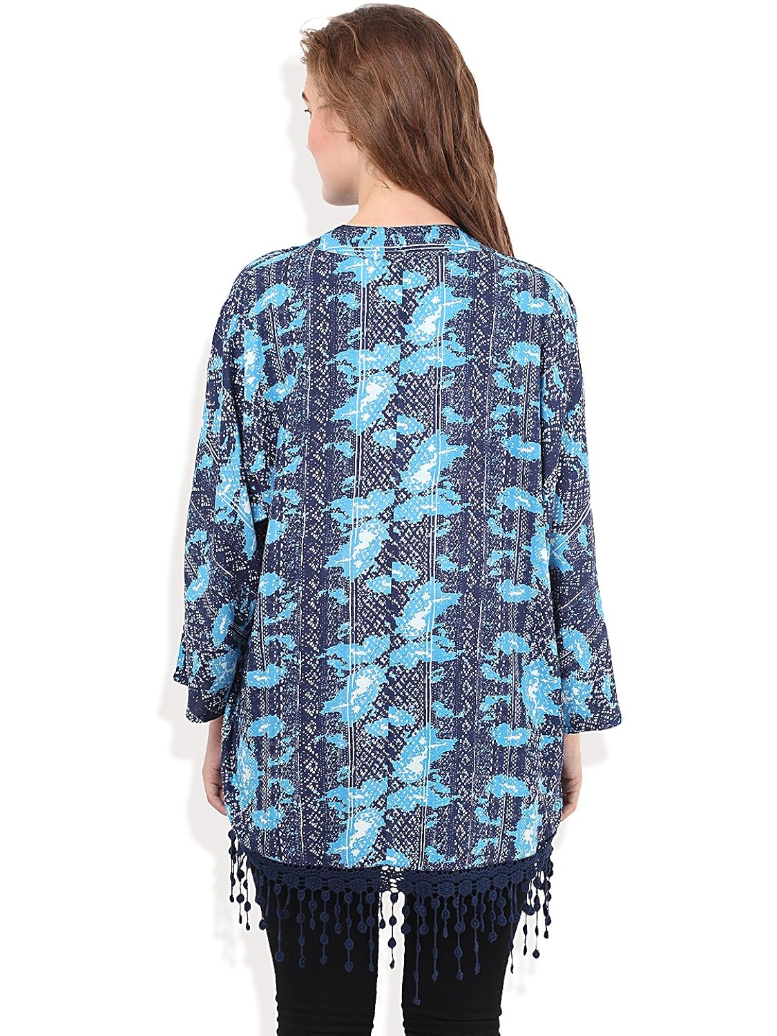 fringe lace shrug with high low hem