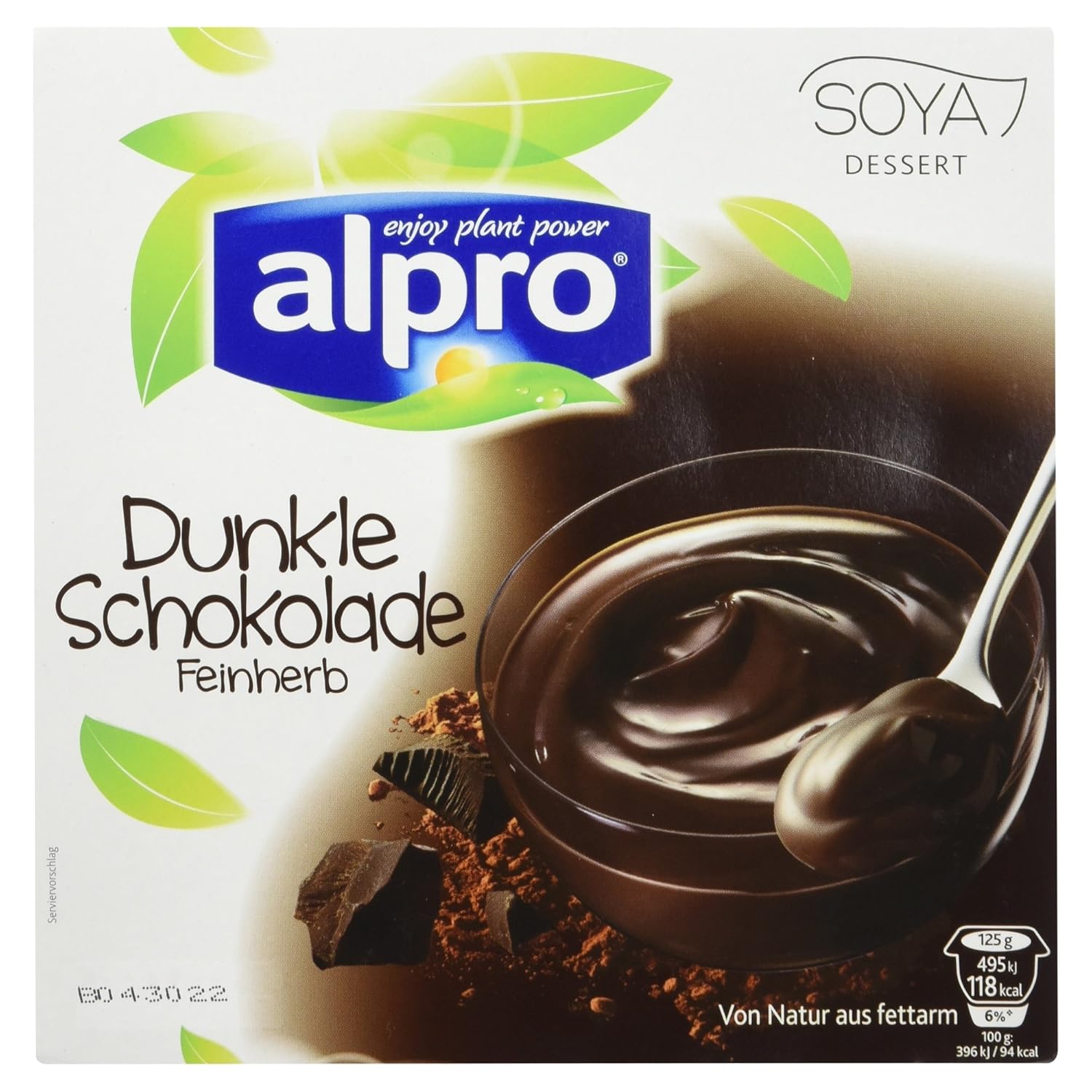 Alpro SojaDessert Dunkle Schokolade, 4 Becher x 125g, 500g Amazon.de
