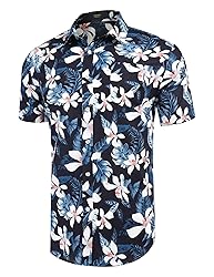 COOFANDY Mens Floral Hawaiian Shirts Tropical