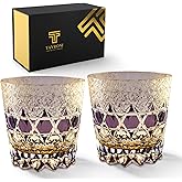 TAVRONI Handmade Japanese Crystal Glass 11 oz – Edo Style Old Fashioned Whiskey Glass Tumbler for Bourbon, Scotch, Cocktails – Luxury Barware Gift for Men, Dad – Home Bar, Anniversary, Groomsmen Gift