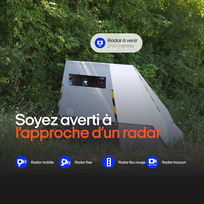 Co-Driver NO1 : avertisseur de radars et Dangers Routiers en Temps réel Via Application Gratuite | Signal Acoustique et indicateur LED | Noir | Activation Automatique | Lot de 1