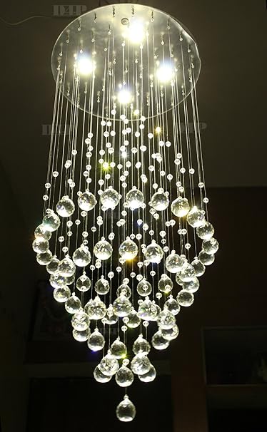 Discount4product 3ft-Round-dom-jummer Modern Ceiling Light Fixture (Transperent)