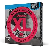 D'Addario XL Nickel EXL157 Electric Guitar Strings, Baritone 14-68 | XL Nickel electric guitar strings deliver bright tone, accurate intonation, reliable durability, and consistent feel.