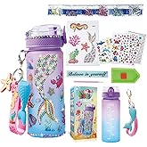 TDYIH Toys for 3-12 Year Old Girls Kids, Decorate Your Own Water Bottle Kits for Girls, Mermaid Gem Diamond Painting Arts and