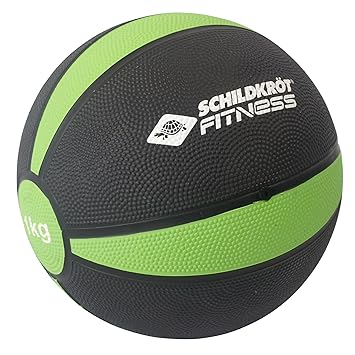 Schildkröt Fitness Balón Medicinal 1,0 kg, Negro/Verde, en Caja ...